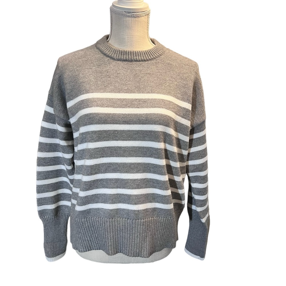 Philosophy stripes knit crew neck sweater top